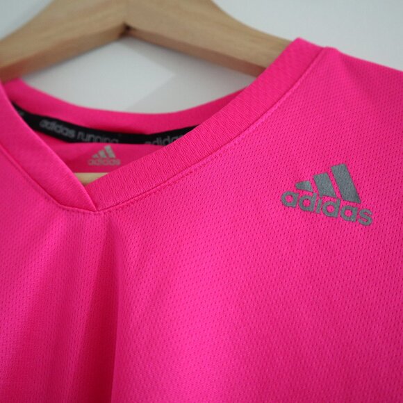Adidas long-sleeved running top, neon pink, S - cooling joggers training shirt - Picture 3 of 5